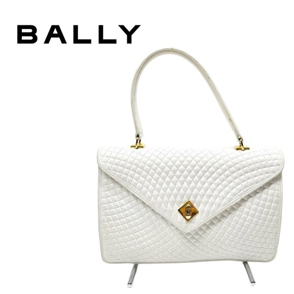BALLY Matelasse White Hand Bag - Great Pre-Loved Condition